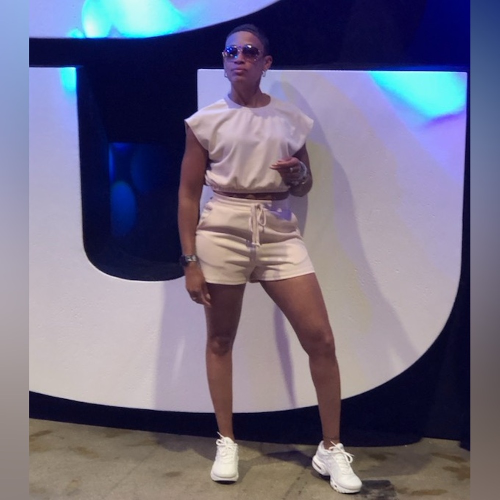 Stylish Cream Two-Piece Set